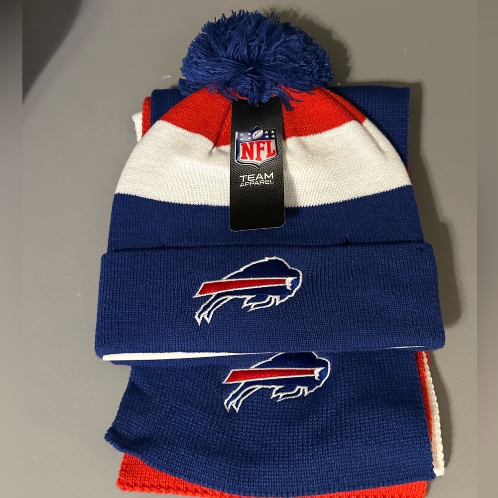 Buffalo Bills NFL Team Apparel Knit Hat and Scarf Set